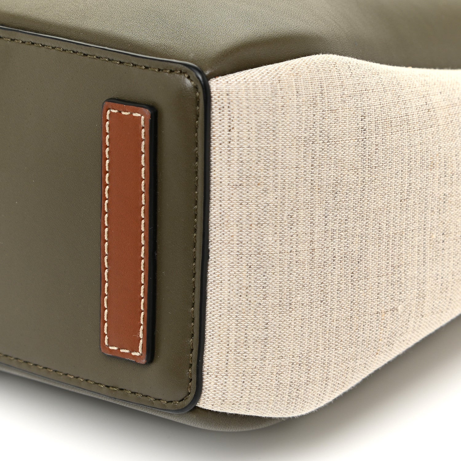 Loewe Calfskin Linen Mini Lazo Tote Khaki Green 9 of 9