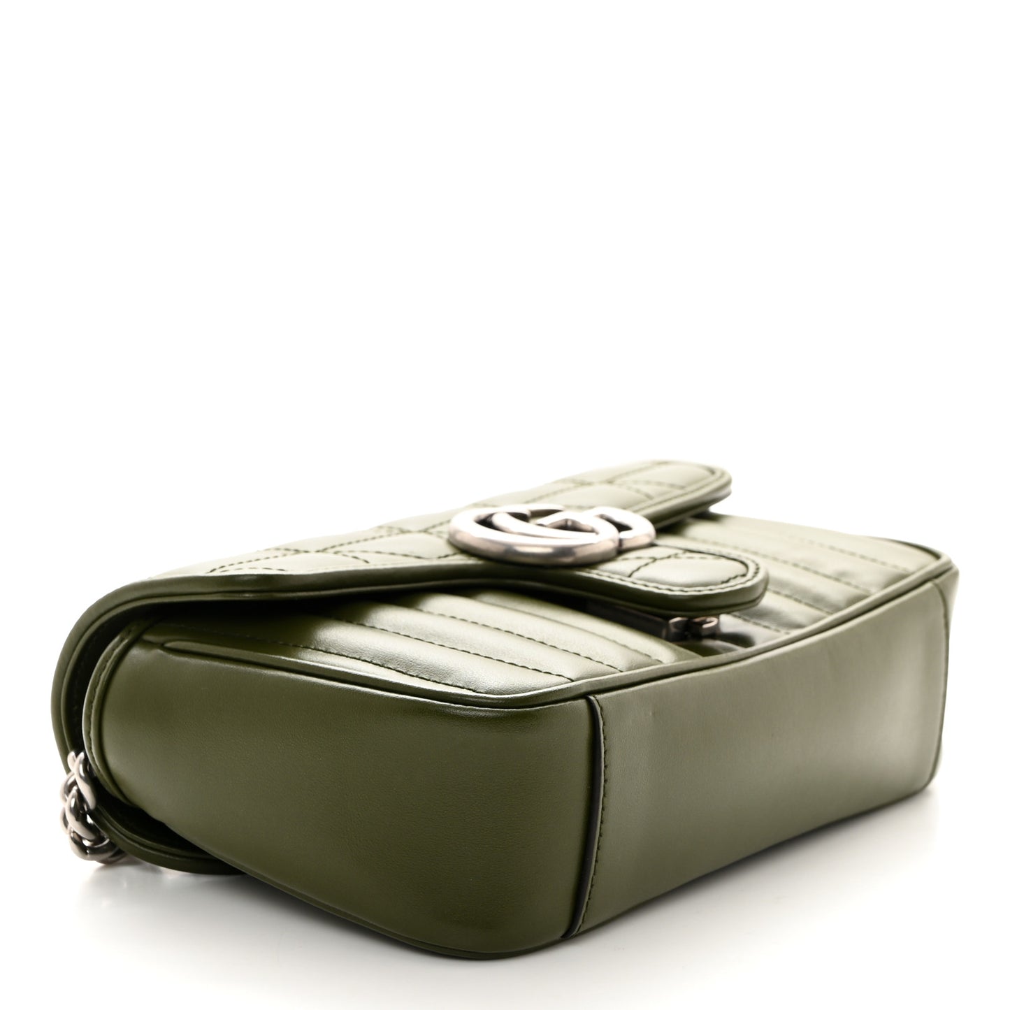 Calfskin Matelasse Aria Mini GG Marmont Shoulder Bag Military Wood