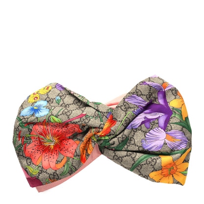 Gucci Silk Monogram Flora Print Headband M Pink 2 of 5