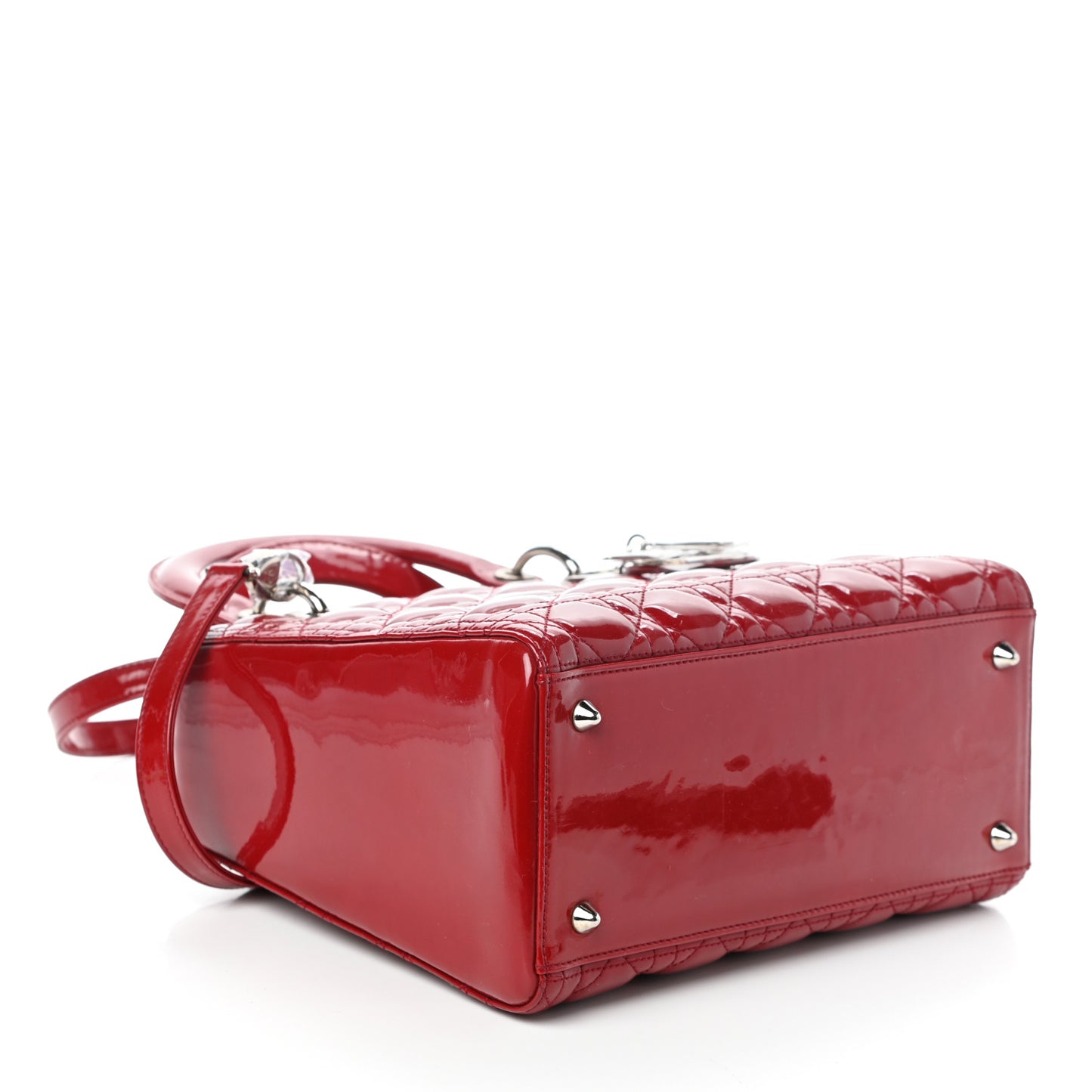 Patent Cannage Medium Lady Dior Red