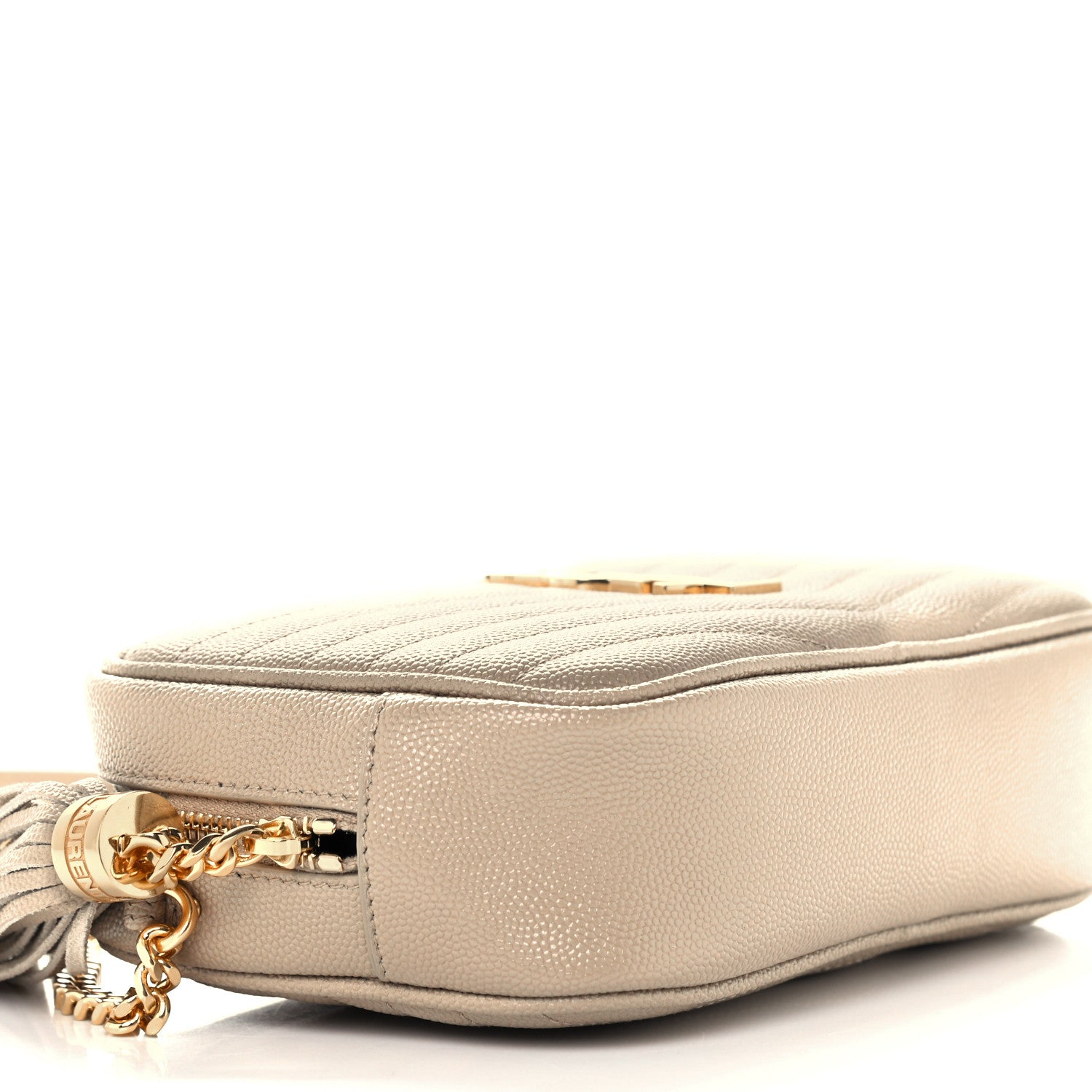 Saint Laurent Grain De Poudre Matelasse Monogram Mini Lou Camera Bag Dark Beige 10 of 11