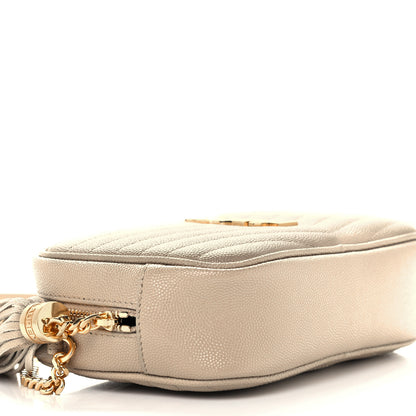 Saint Laurent Grain De Poudre Matelasse Monogram Mini Lou Camera Bag Dark Beige 10 of 11