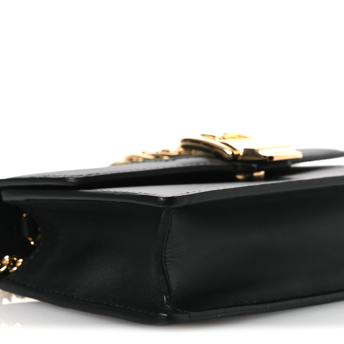 Calfskin Super Mini Sylvie Chain Shoulder Bag Black