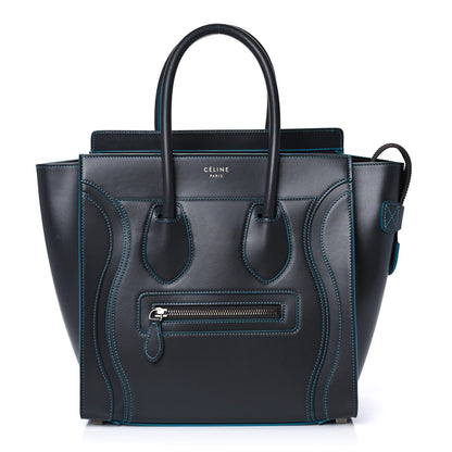 Celine Satin Debossed Calfskin Micro Luggage Anthracite 1 of 8