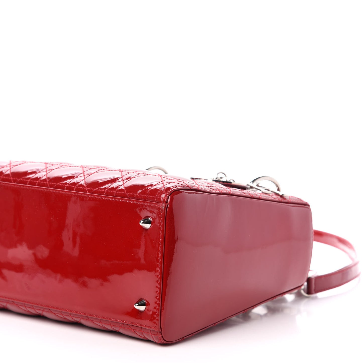 Patent Cannage Medium Lady Dior Red