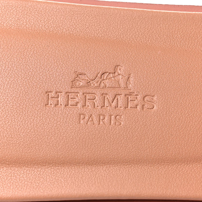 Hermes Box Calfskin Oran Sandals 39 Granite Rose 8 of 9