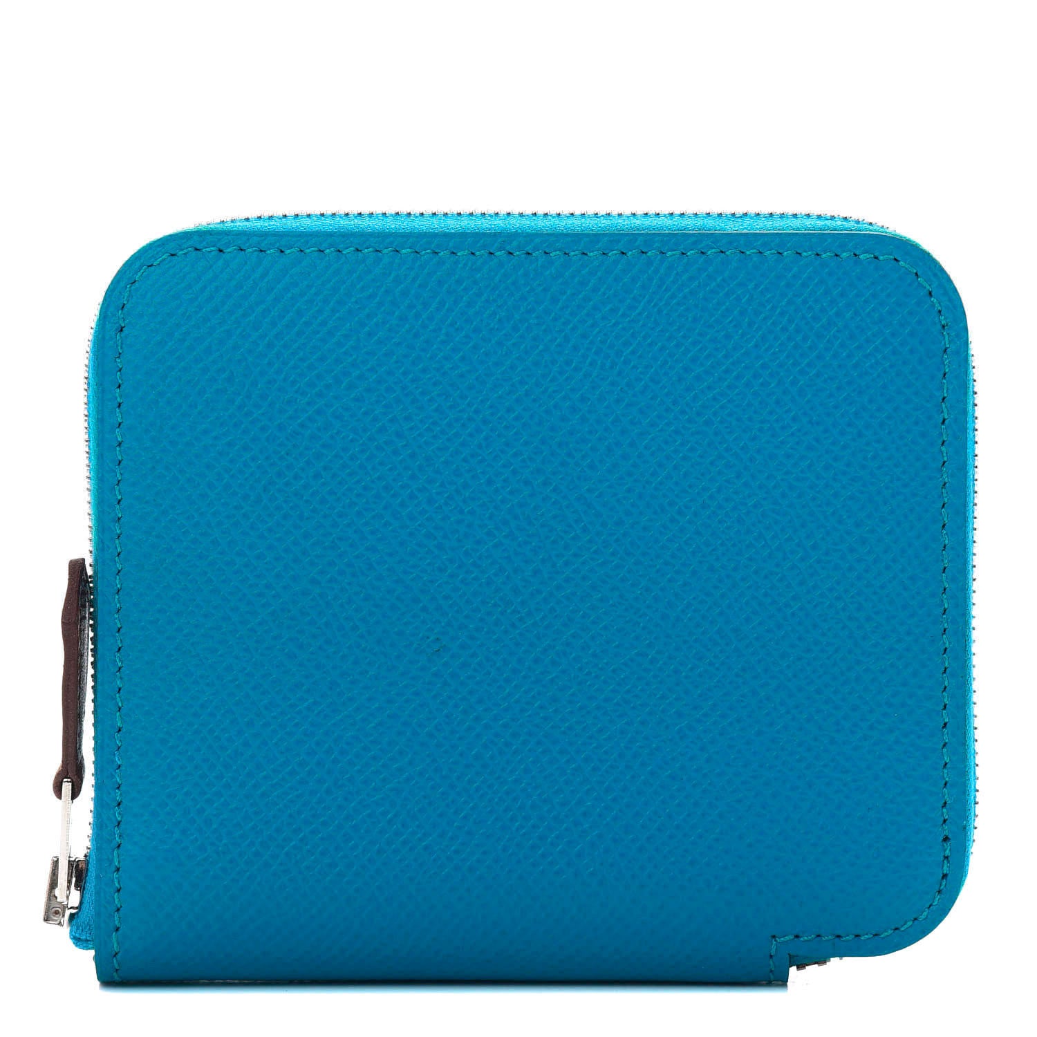 Hermes Epsom Silk'In Compact Wallet Bleu Zanzibar 1 of 8