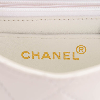 Chanel Lambskin Quilted Bekko Resin Mini Square Flap White 6 of 11