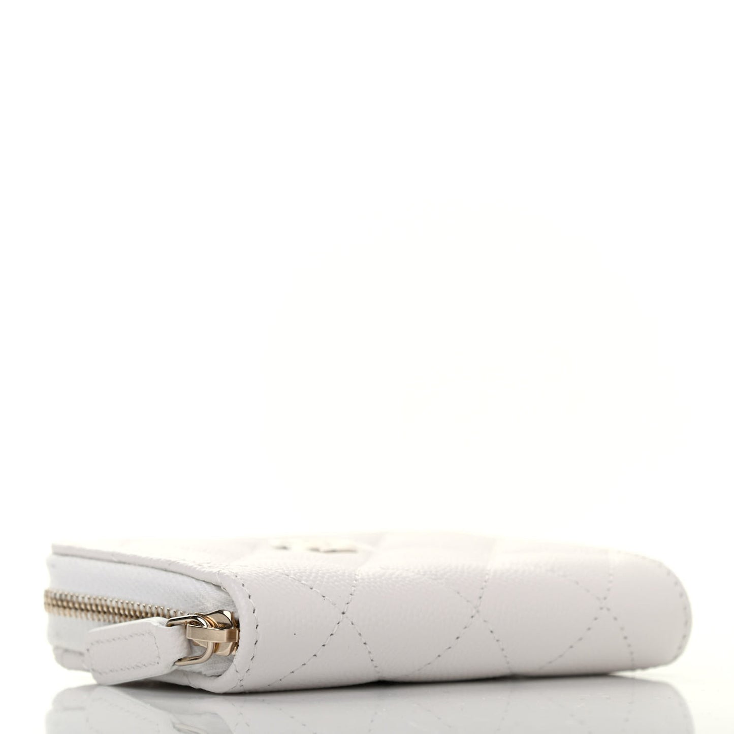Caviar Quilted Zip Coin Purse White