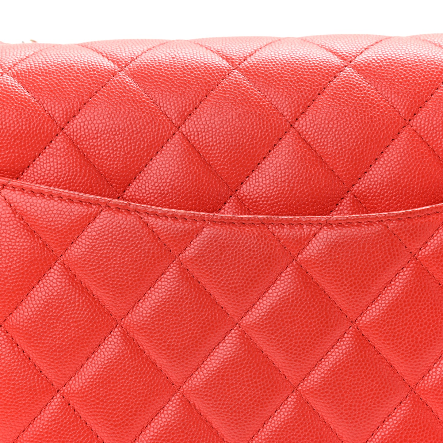 Caviar Quilted Jumbo Double Flap Red