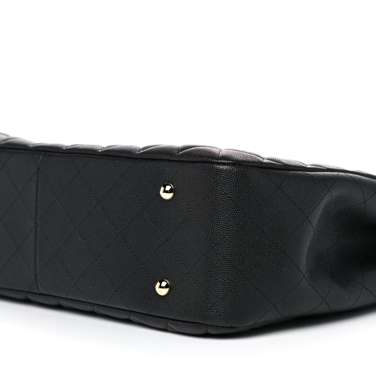 Caviar Quilted Large Shopping Tote Black