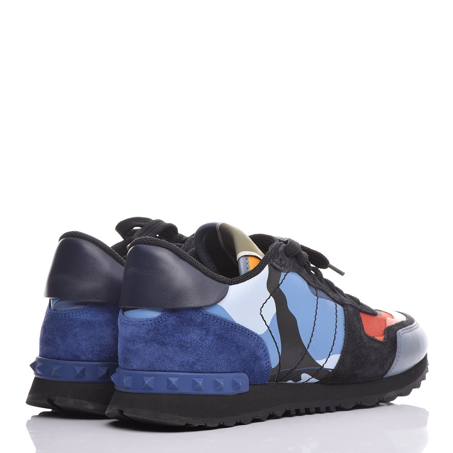 Valentino Garavani Nappa Suede Camouflage Mens Rockrunner Sneakers 39 Multicolor 4 of 14
