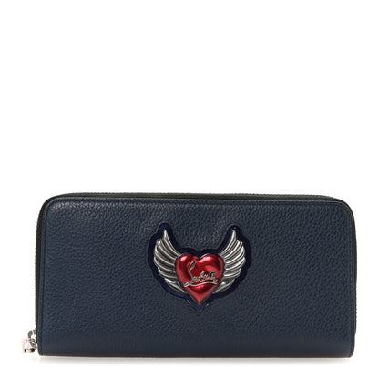 Christian Louboutin Calfskin Mexiloubi Panettone Zip Around Wallet Nuit 1 of 7