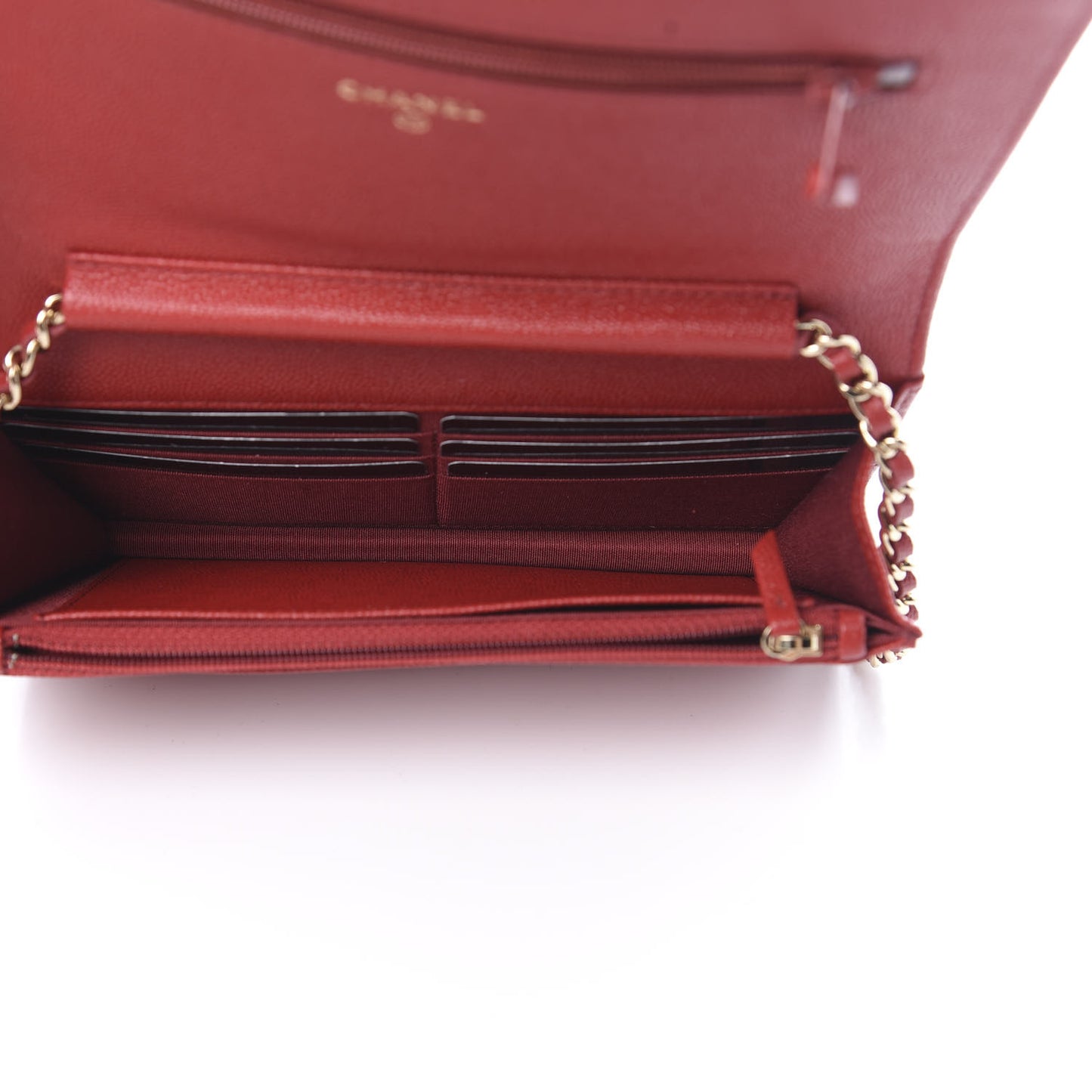 Caviar Quilted Vintage Mademoiselle Wallet On Chain WOC Red