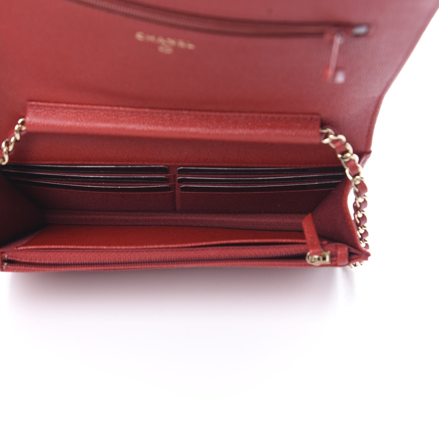 Chanel Caviar Quilted Vintage Mademoiselle Wallet On Chain WOC Red 5 of 14
