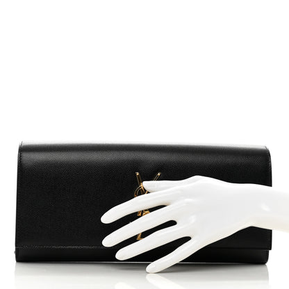 Saint Laurent Grain De Poudre Monogram Cassandre Clutch Black 2 of 7