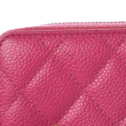 Chanel Caviar Quilted Small Zip Around Wallet Pink 10 of 10