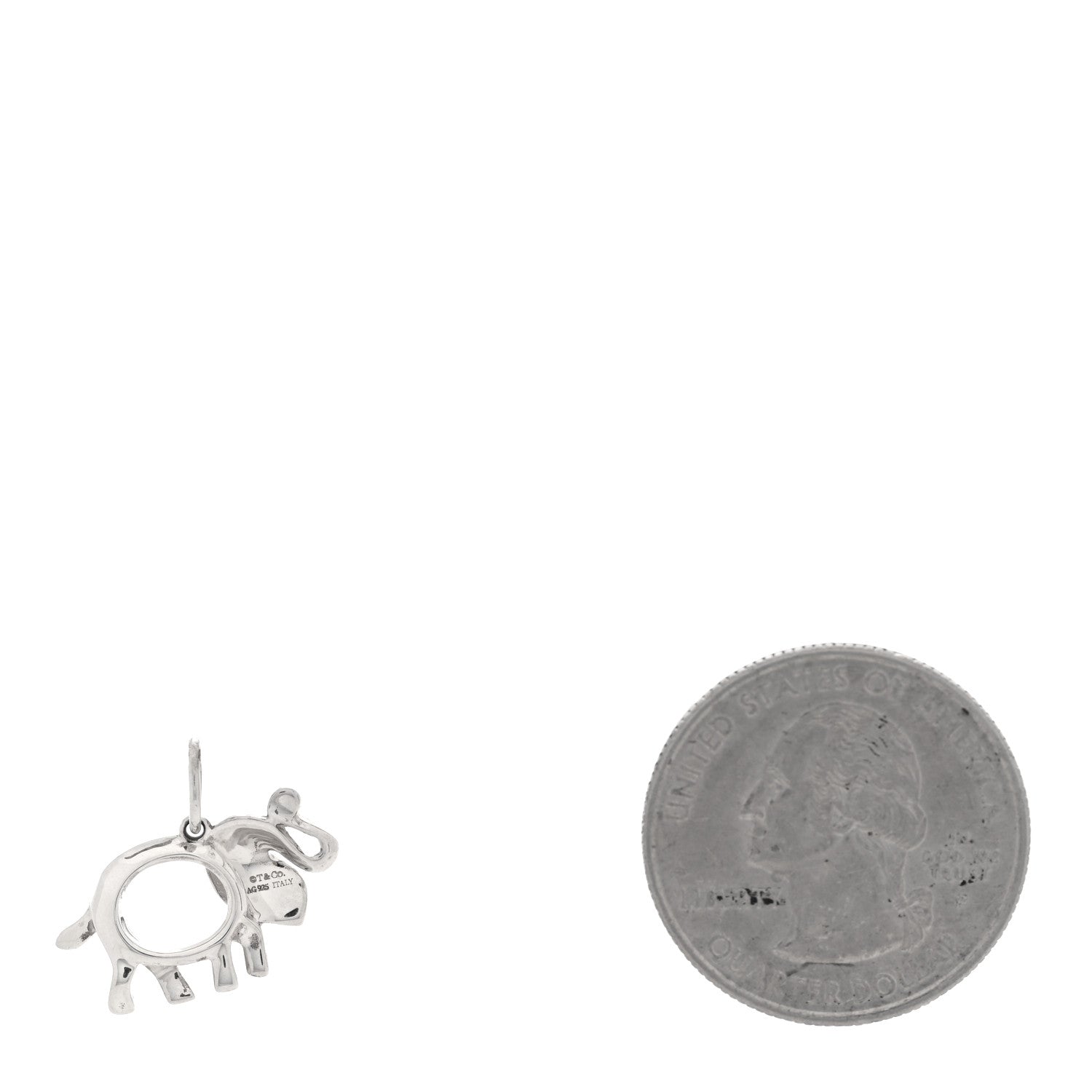 Tiffany Sterling Silver Tsavorite Save the Wild Elephant Charm 2 of 4