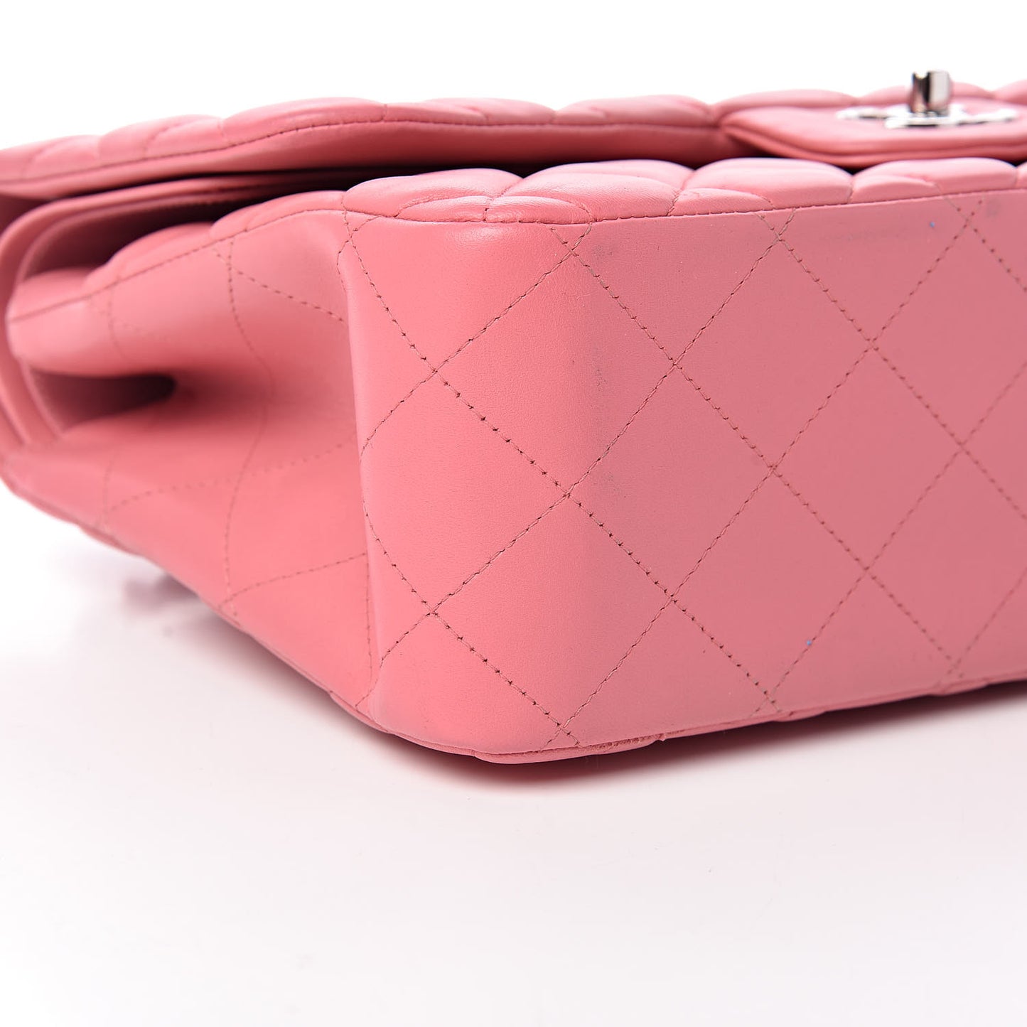 Lambskin Quilted Jumbo Double Flap Pink