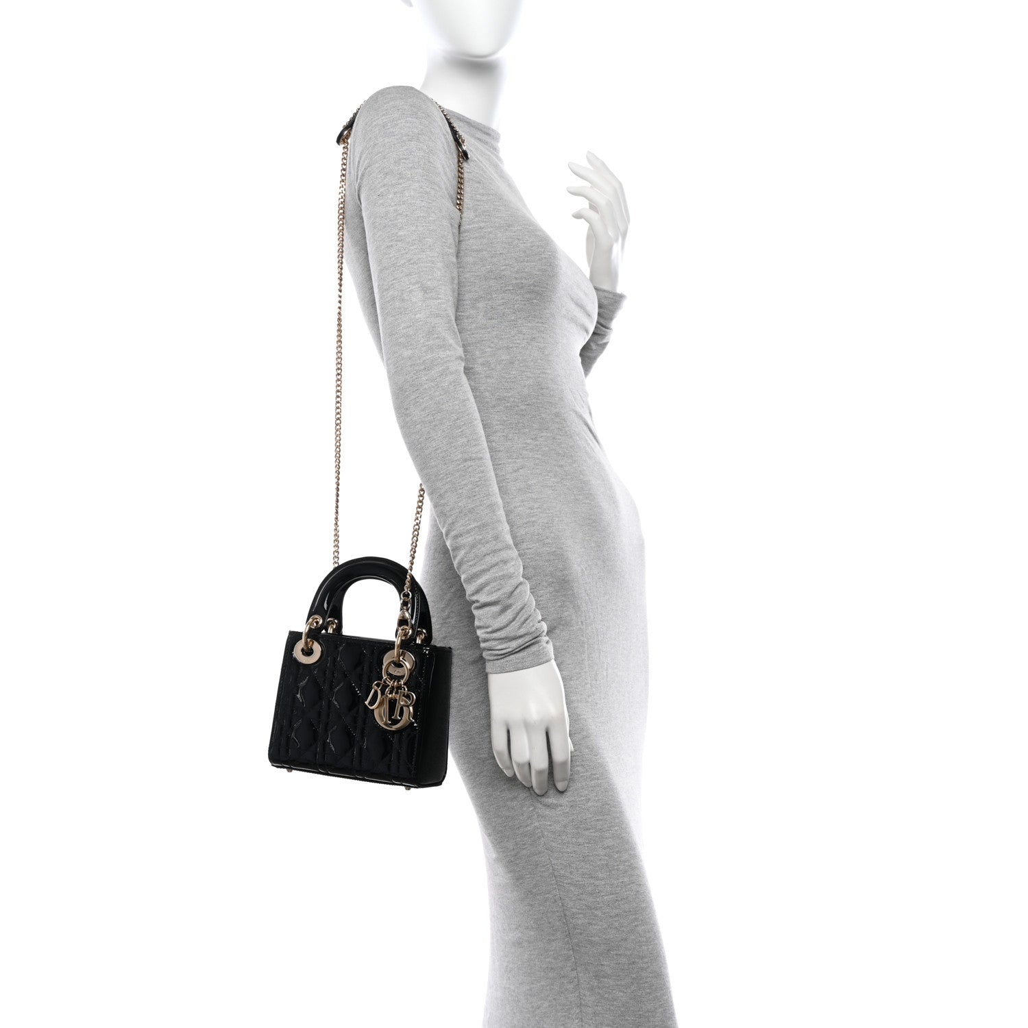 Christian Dior Patent Cannage Mini Lady Dior Black 2 of 10