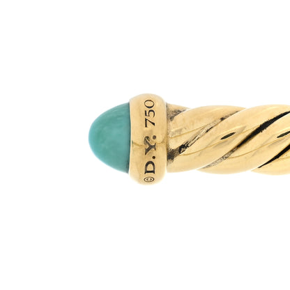 David Yurman 18K Yellow Gold Turquoise 4mm Cablespira Bracelet 3 of 3