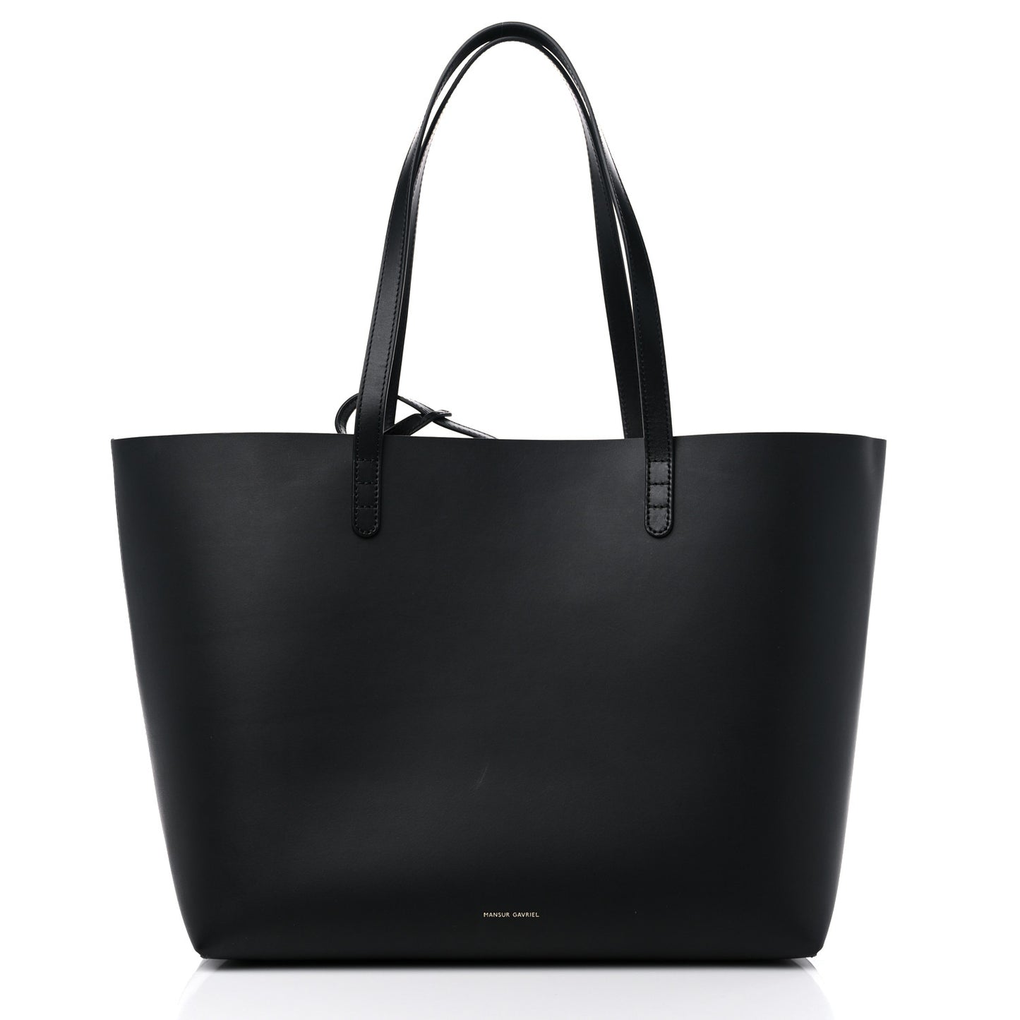 Calfskin Large Shopping Tote Black Flamma