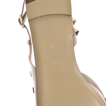 Valentino Garavani Patent Rockstud Slingback Flats 39.5 Water Rose Poudre 6 of 8