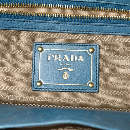 Prada Vitello Shine Top Handle Tote Turchese 7 of 11