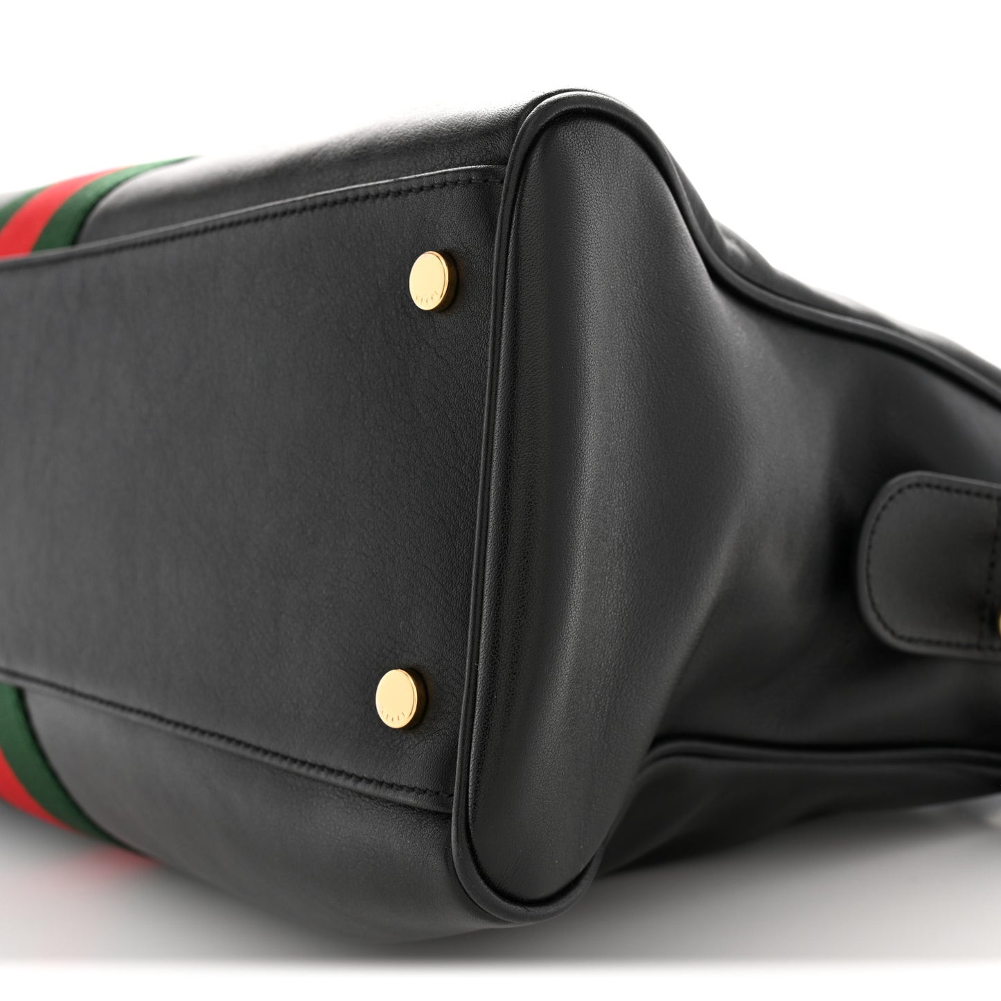 Calfskin Web Large Borsetto Boston Black