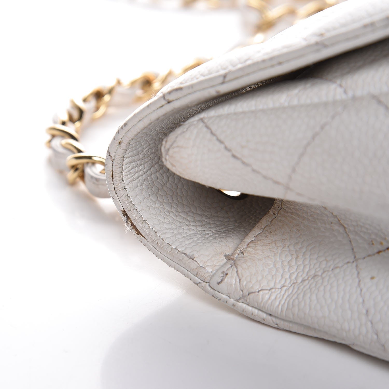 Chanel Caviar Quilted Jumbo Single Flap White 31 of 32