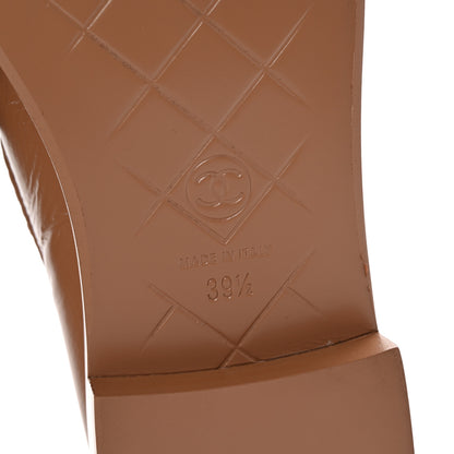 Chanel Crumpled Lambskin Quilted CC Turnlock Moccasins 39.5 Dark Beige 7 of 10