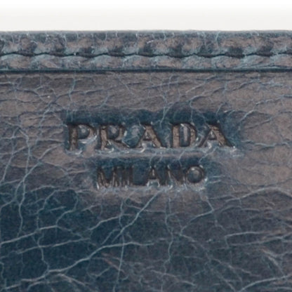 Prada Vitello Shine Flap Wallet Denim 6 of 8