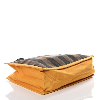 Fendi Canvas Pequin Small Shopping Tote Yellow 3 of 12