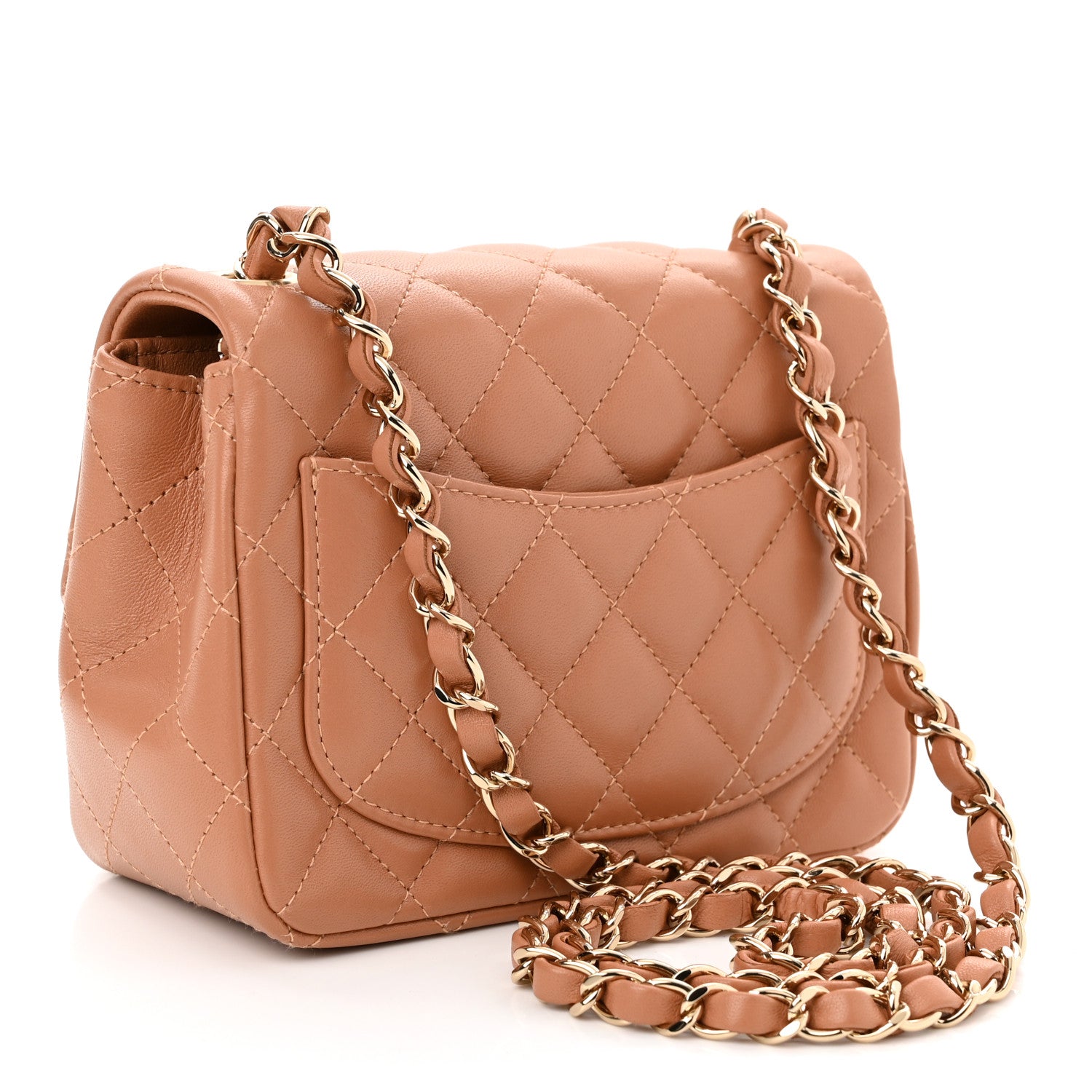 Chanel Lambskin Quilted Mini Square Flap Brown 3 of 11