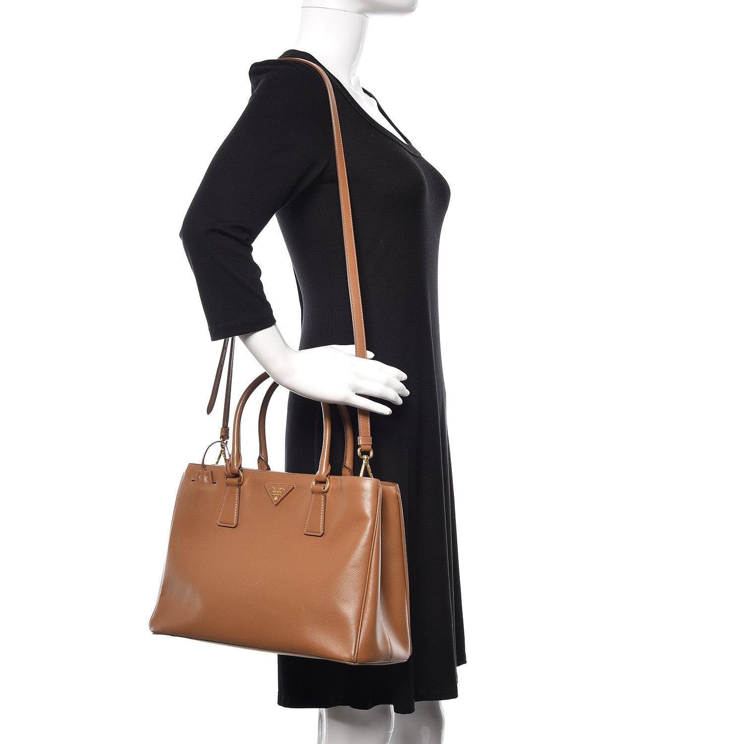 Prada Saffiano Lux Medium Tote Caramel 2 of 13