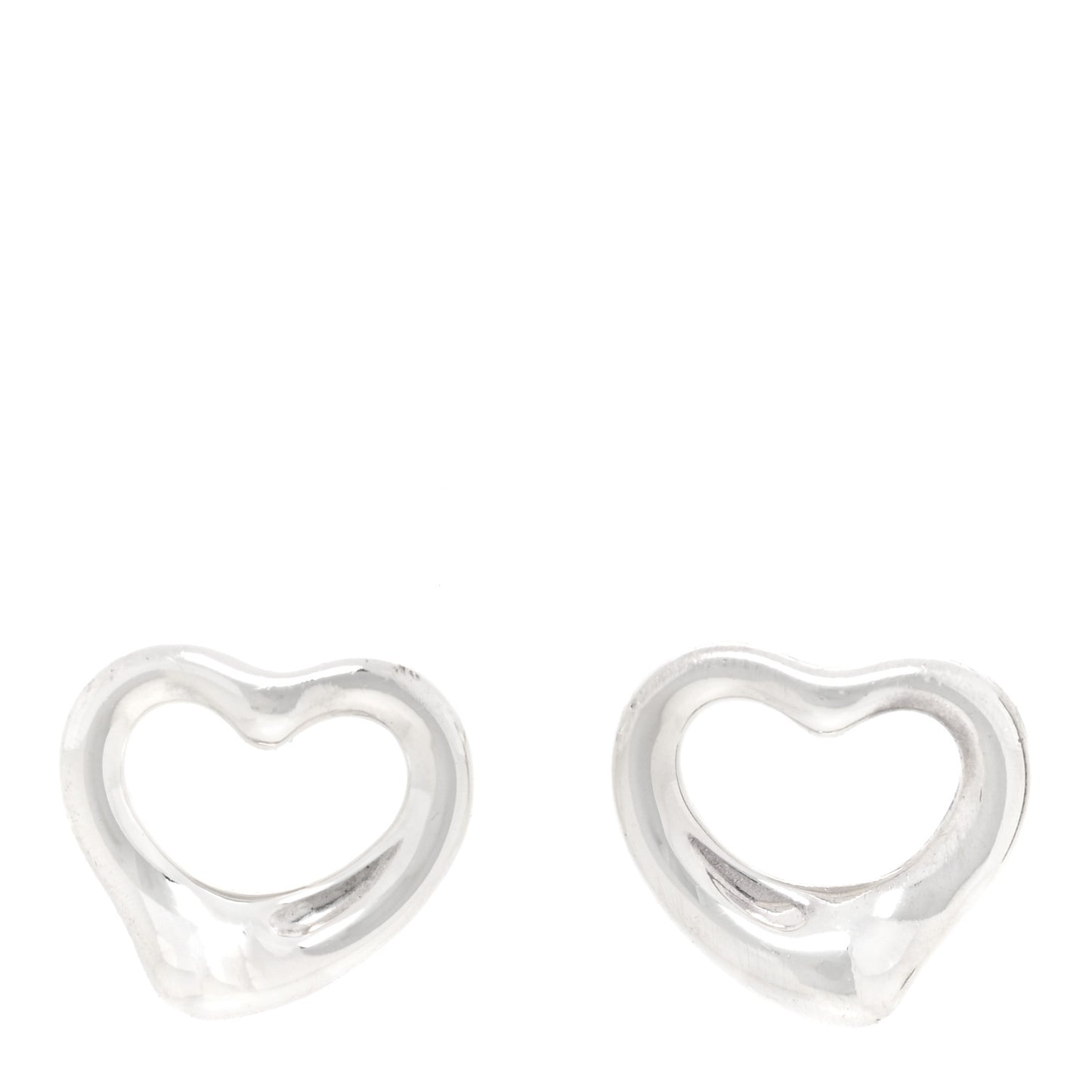 Sterling Silver 11mm Elsa Peretti Open Heart Earrings