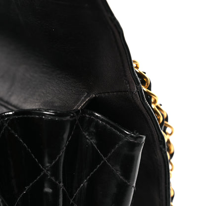 Chanel Patent Quilted Medium Double Sided Flap Black 15 of 17