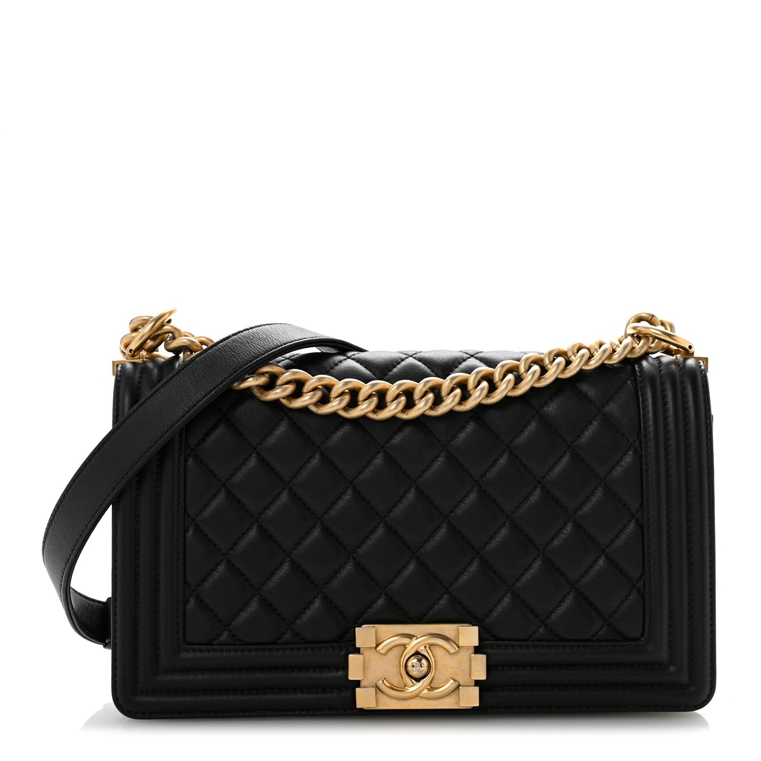 Chanel Lambskin Quilted Medium Boy Flap Black 1 of 13