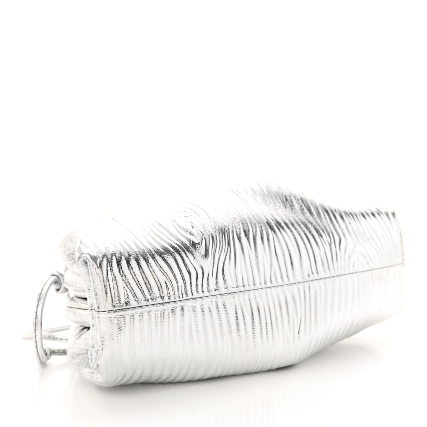 Metallic Bark Calfskin The Mini Pouch Silver