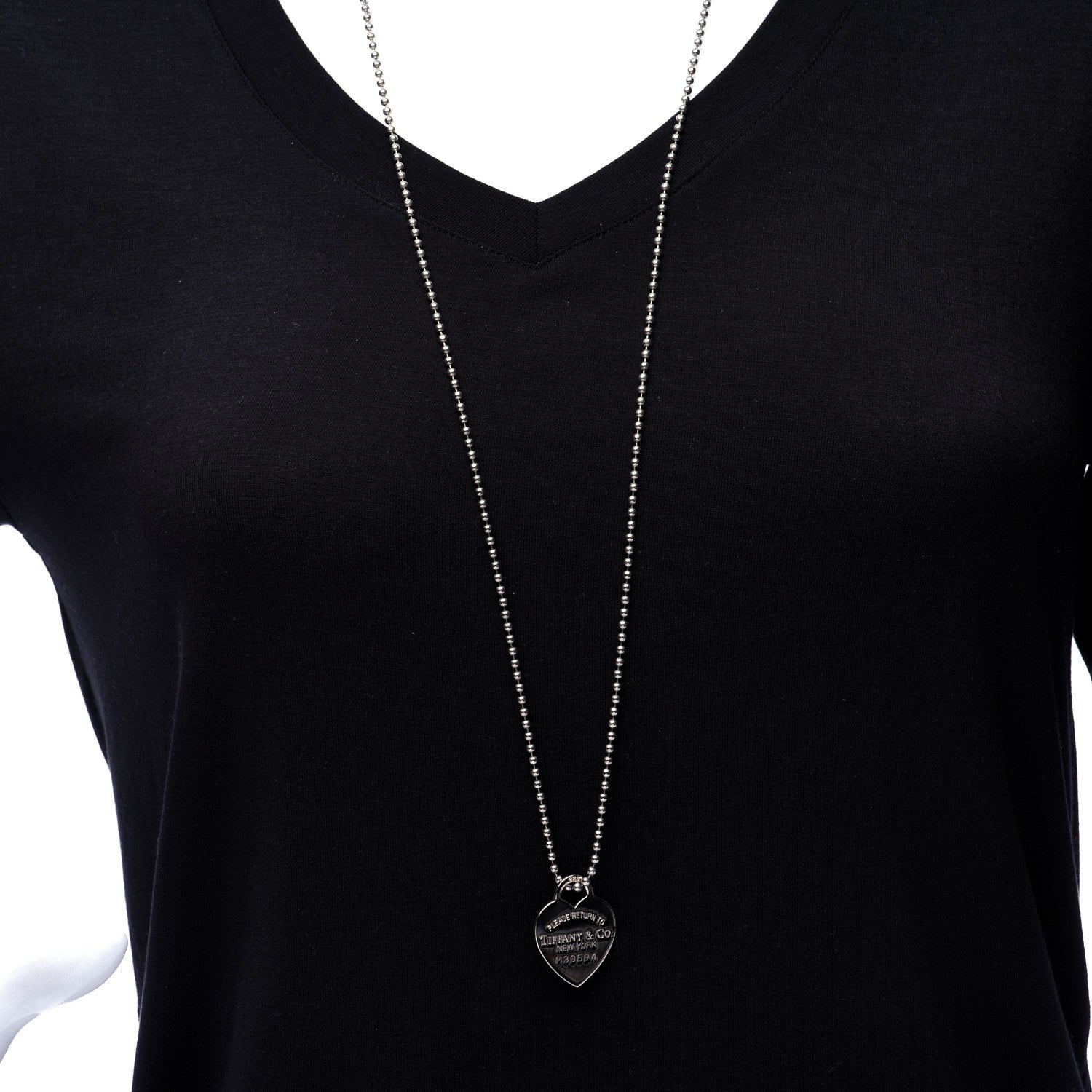 Tiffany Sterling Silver Long Return to Tiffany Heart Pendant Necklace 2 of 6
