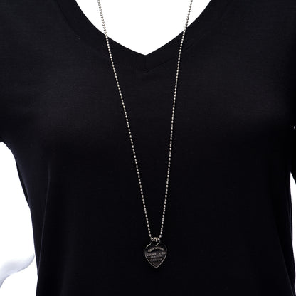 Tiffany Sterling Silver Long Return to Tiffany Heart Pendant Necklace 2 of 6