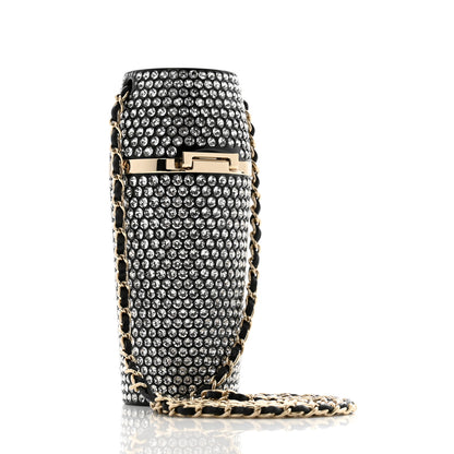 Chanel Metal Resin Lambskin Crystal Lipstick Case Long Necklace On Chain Silver Black Gold 3 of 11
