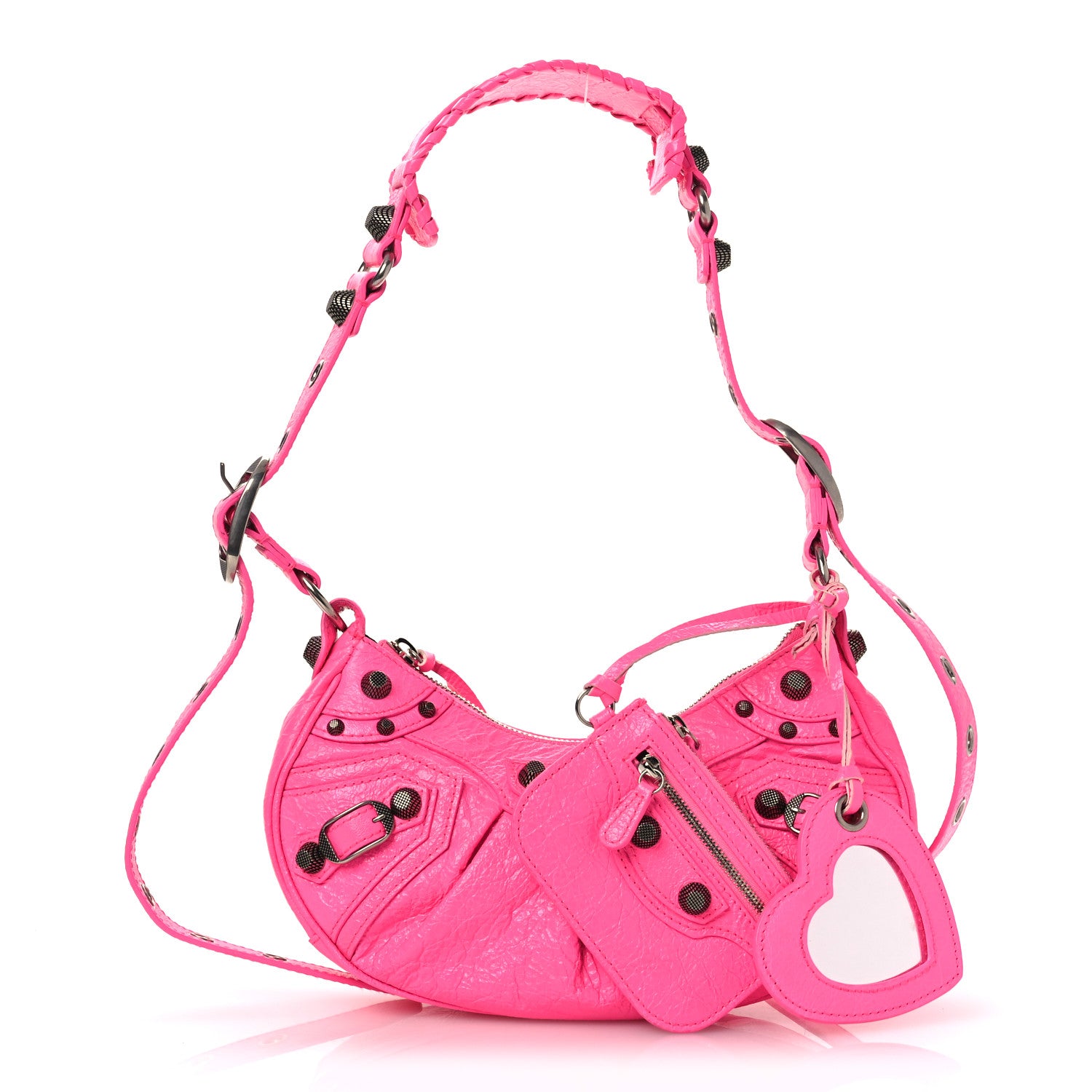 Balenciaga Agneau Arena Le Cagole Shoulder Bag XS Hot Pink 3 of 11