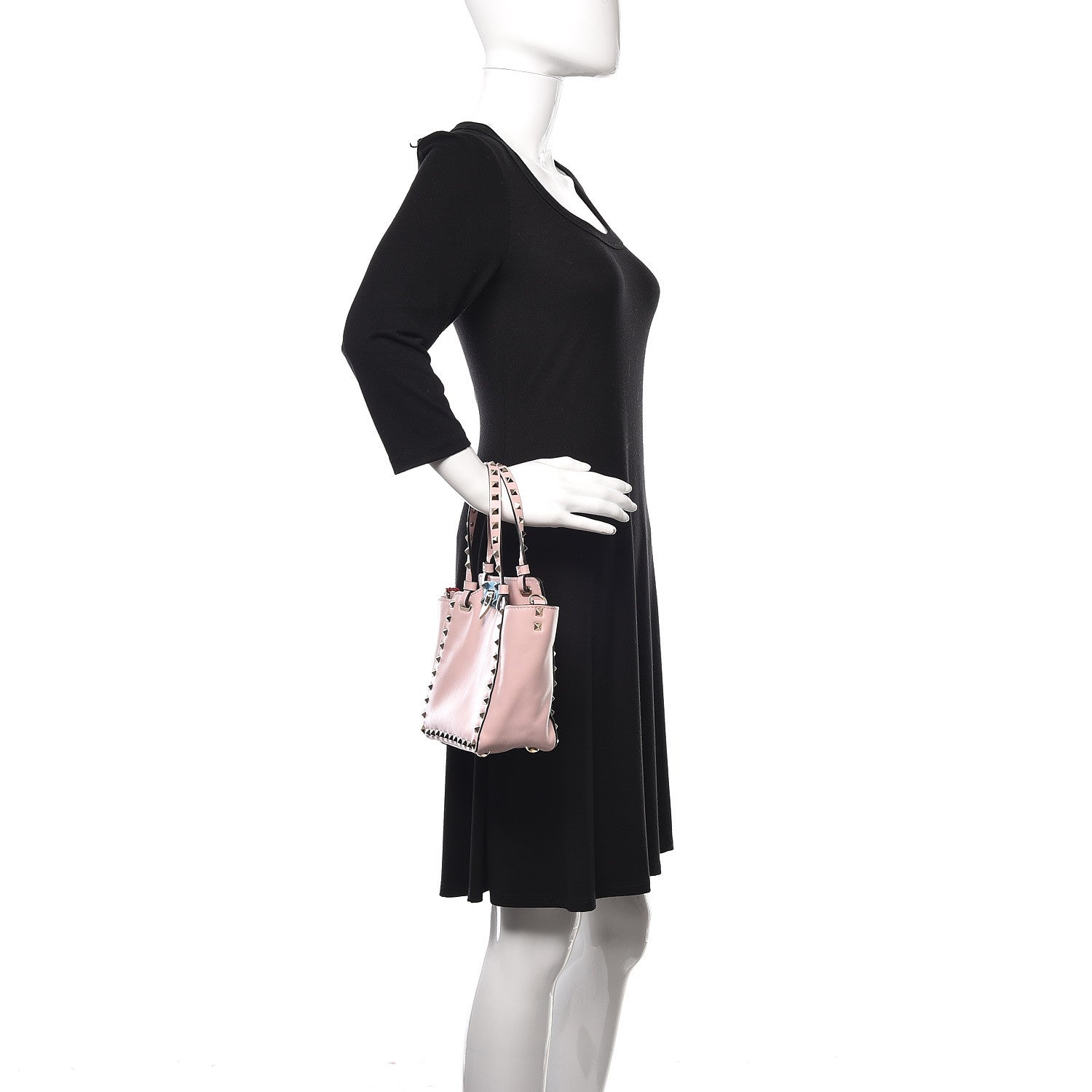 Valentino Garavani Vitello Mini Rockstud Tote Water Rose 2 of 14
