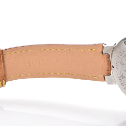 Louis Vuitton Stainless Steel Vachetta 39mm Tambour Quartz Watch Champagne 7 of 9