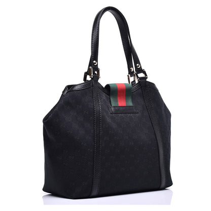 Gucci Monogram Medium New Ladies Web Tote Black 3 of 9