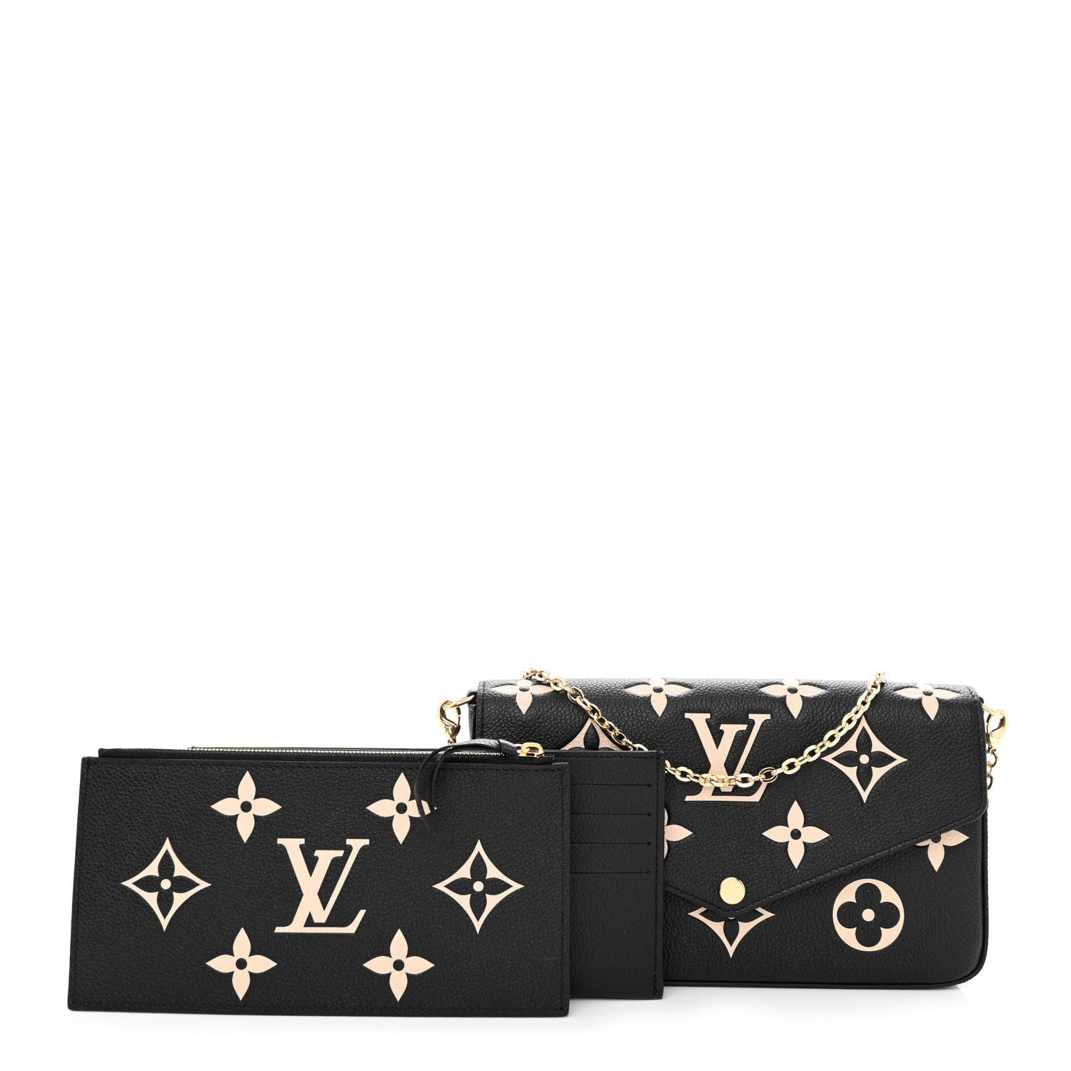 Louis Vuitton Empreinte Monogram Giant Felicie Pochette Black Beige 1 of 14