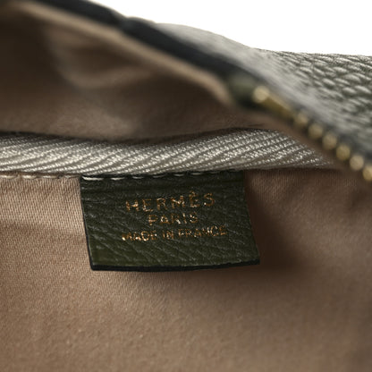 Hermes Toile Taurillon Clemence Victoria II 43 Ecru Vert Olive 6 of 10