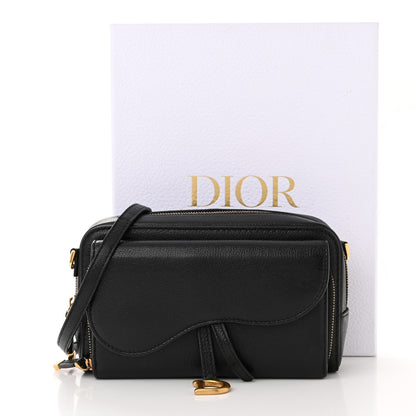 Christian Dior Goatskin Double Saddle Pouch Black 12 of 12