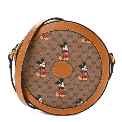Gucci X DISNEY Mini Vintage GG Supreme Monogram Mickey Mouse Round Shoulder Bag Beige Vintage Sun Oil 1 of 11